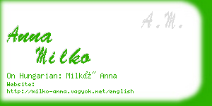 anna milko business card